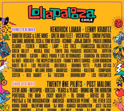 Lollapalooza Anuncia Su Lineup Por Dia Para Lollacl 2019