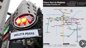 Súper lunes feminista: estaciones del metro de Santiago son