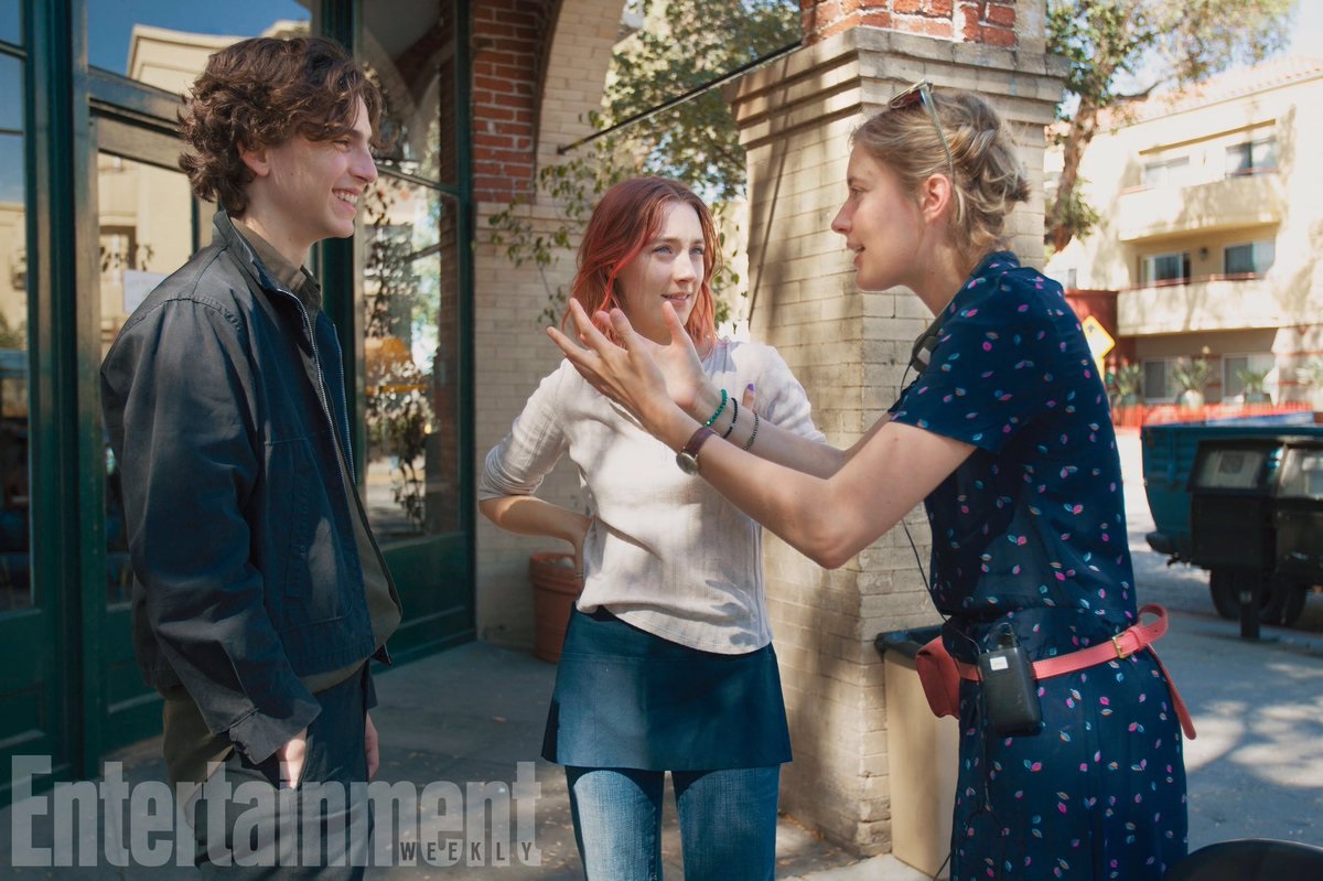 Timothée Chalamet, Saoirse Ronan y Greta Gerwig