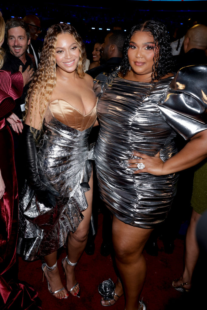 Beyoncé y Lizzo en los 65° Premios Grammy. Foto: Getty Images.