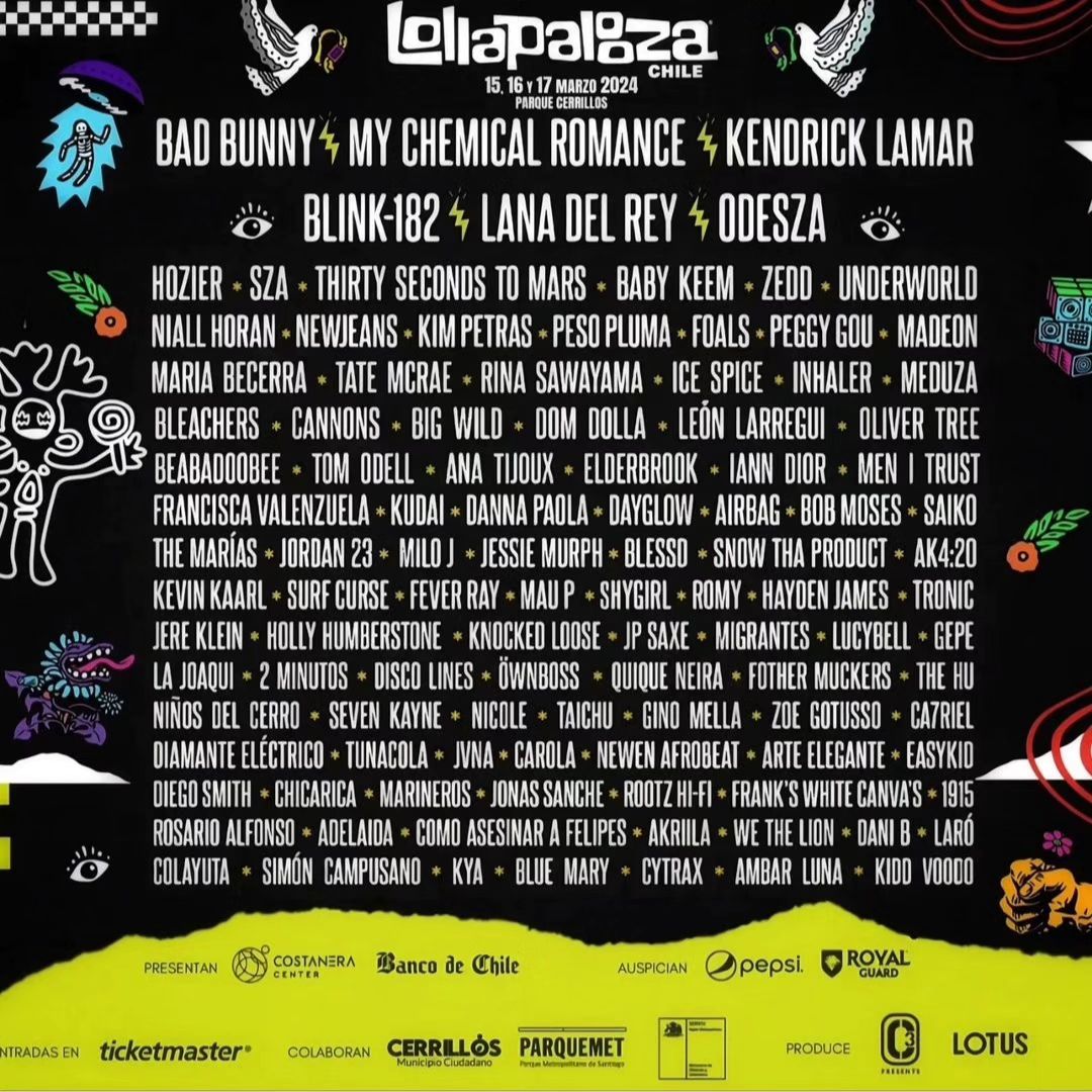 Lollapalooza Chile 2024 Viralizan supuesto nuevo lineup de la próxima