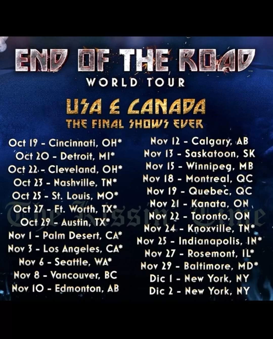 Kiss End od the Road Tour