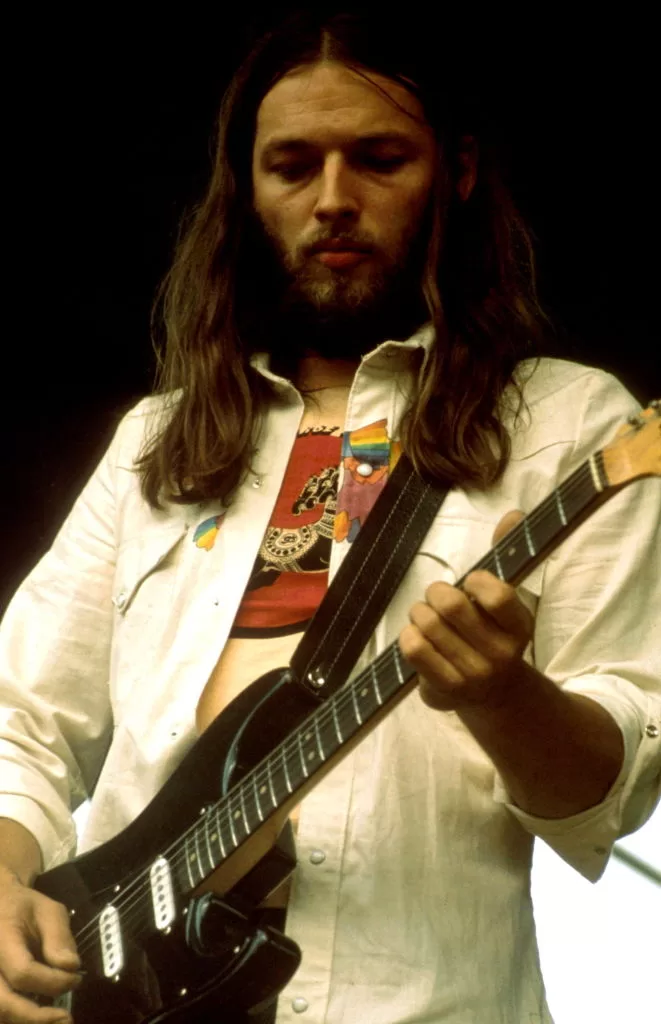 David Gilmour con Pink Floyd en 1974