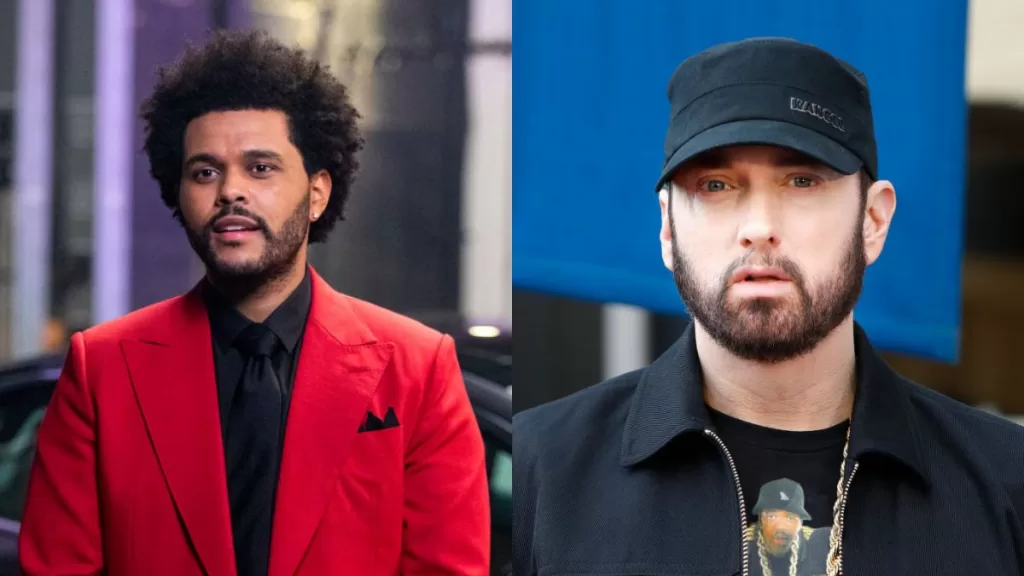 The Weeknd, Eminem. Getty Images