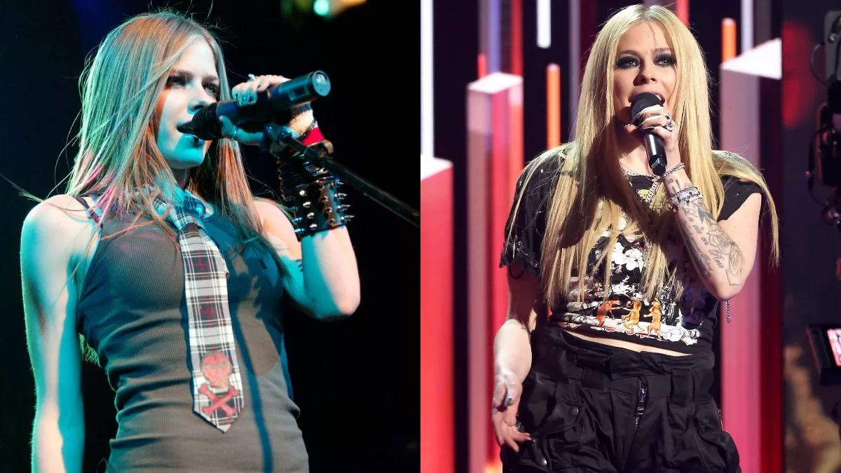Avril Lavigne en 2002 y en 2024