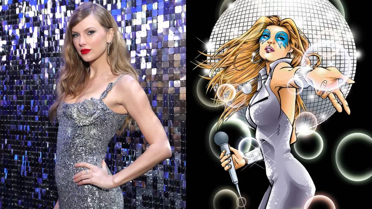Taylor Swift y Dazzler. Fotos: Getty Images / Marvel