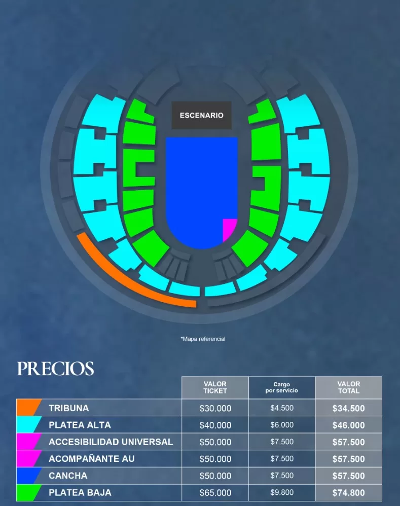 Precios y ubicaciones nuevas Aurora en chile concierto 2024