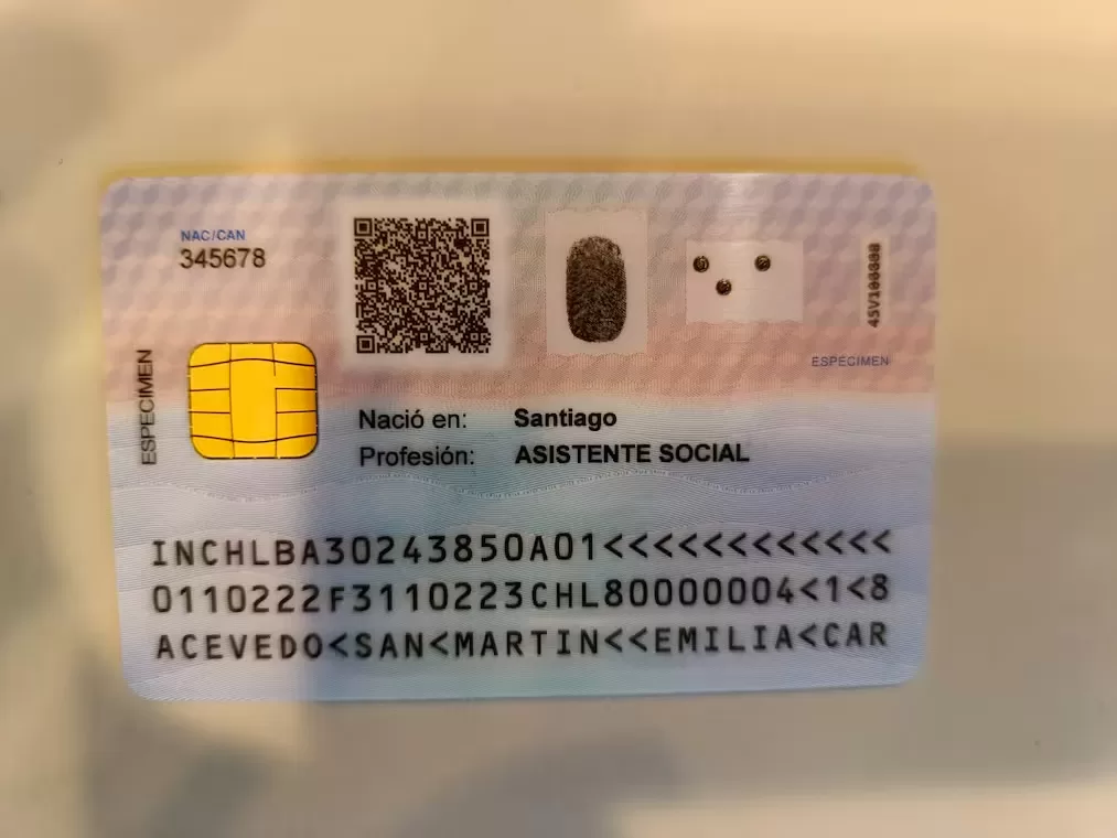 Carnet de identidad nuevo 2024 reverso