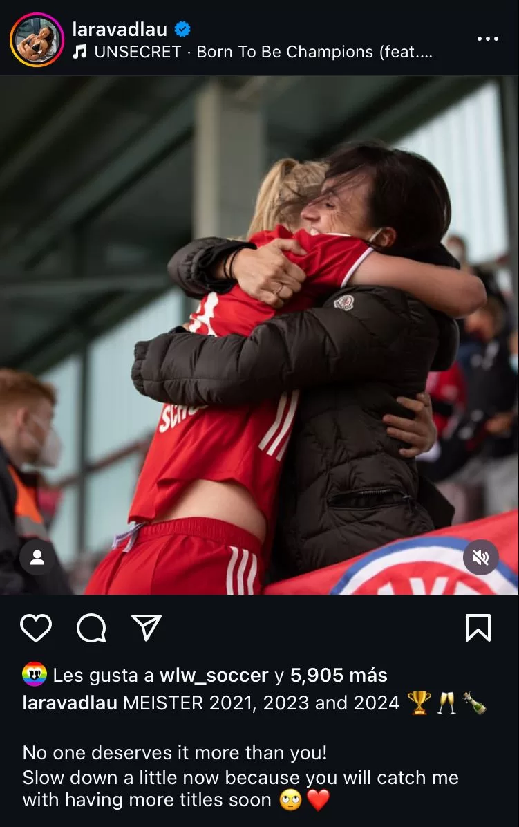 Lara Vadlau en un post de Instagram sobre su pareja Lea Schuller