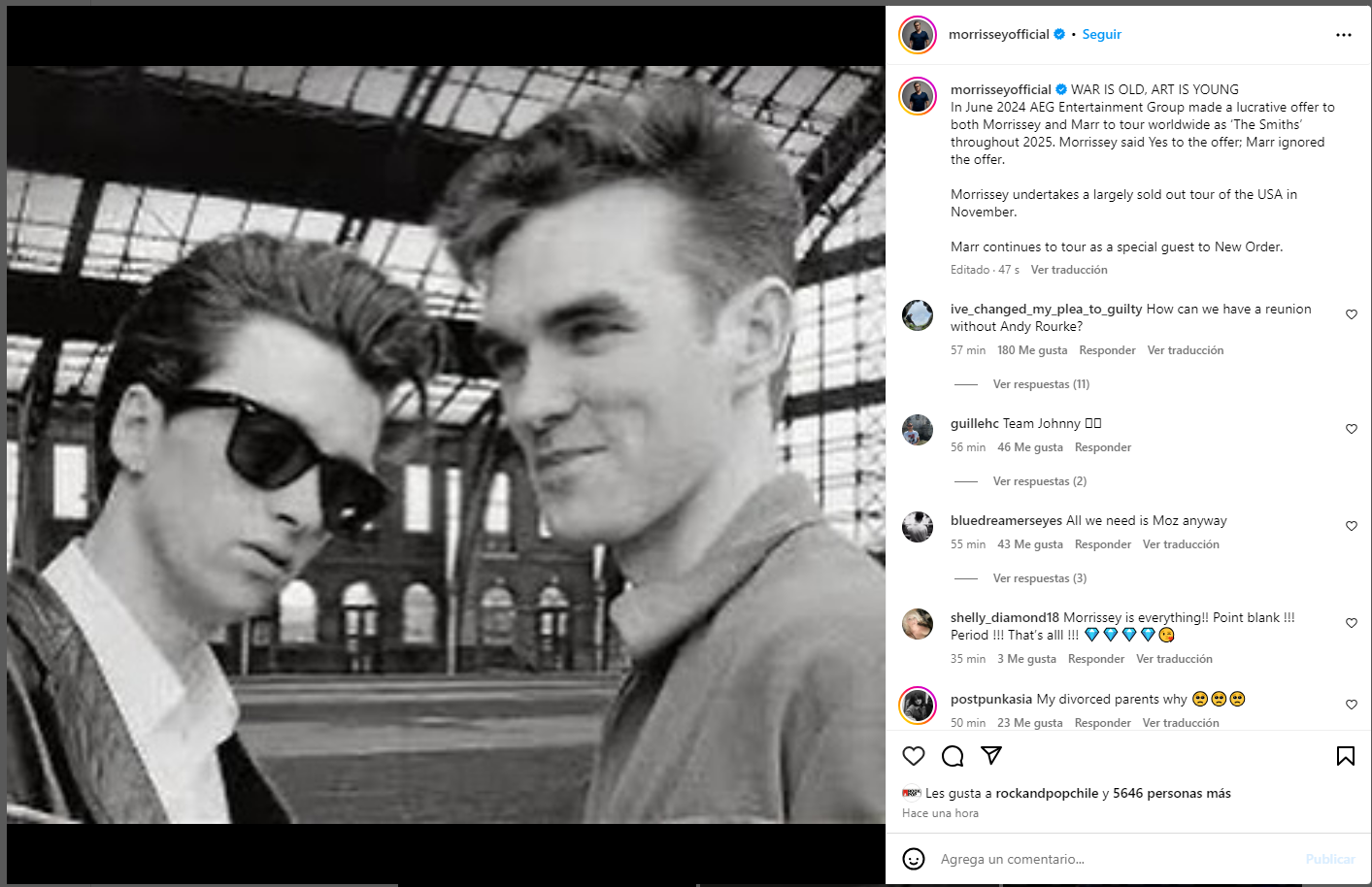 Morrissey reunión Johnny Marr