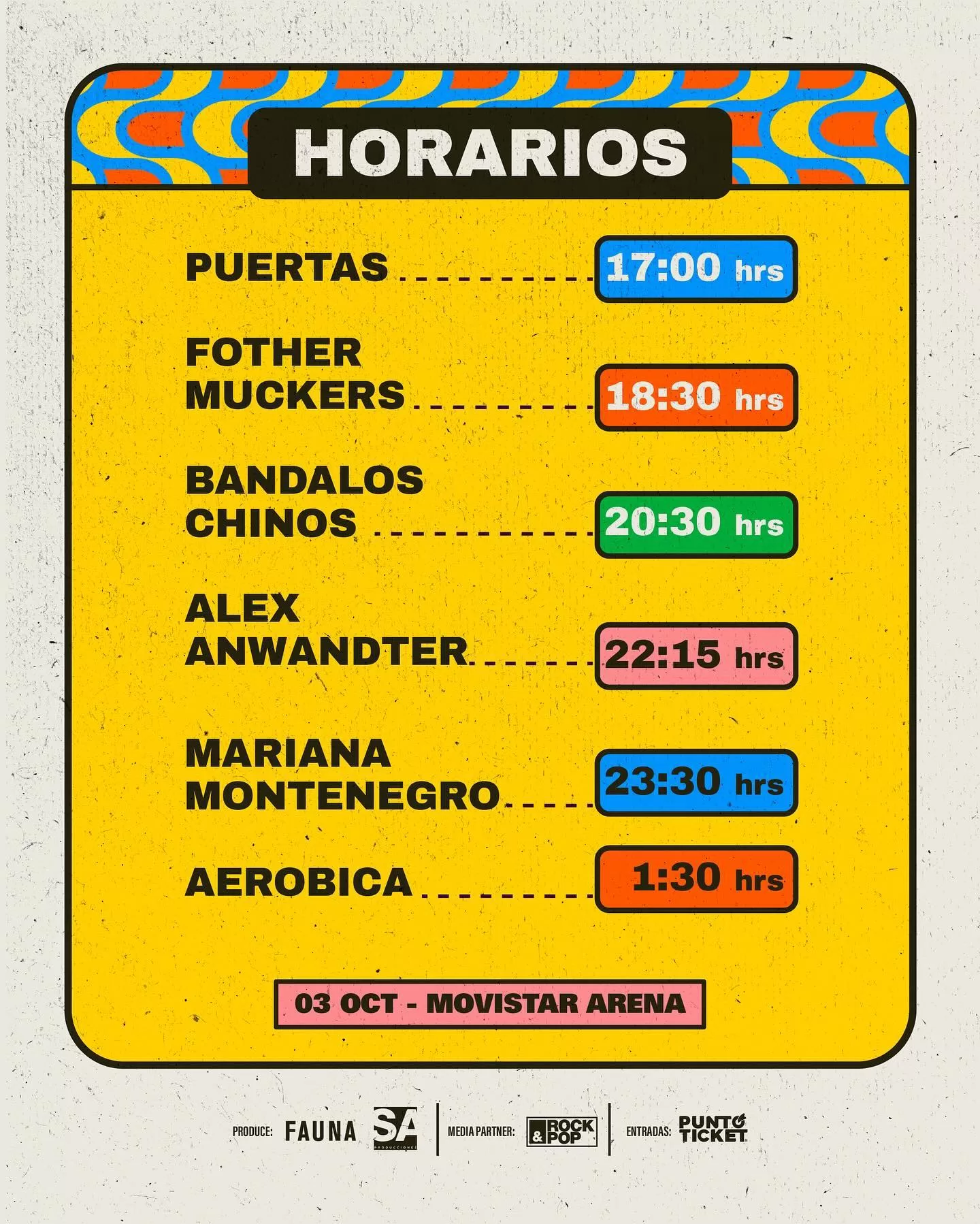 Horarios Paraíso Pop