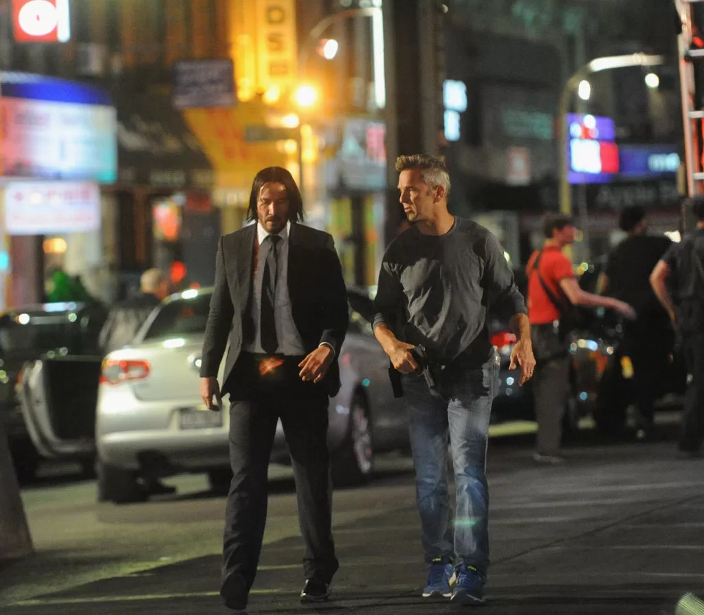 Keanu Reeves y David Leitch en el rodaje de John Wick 3: Parabellum, 2018 | Getty Images