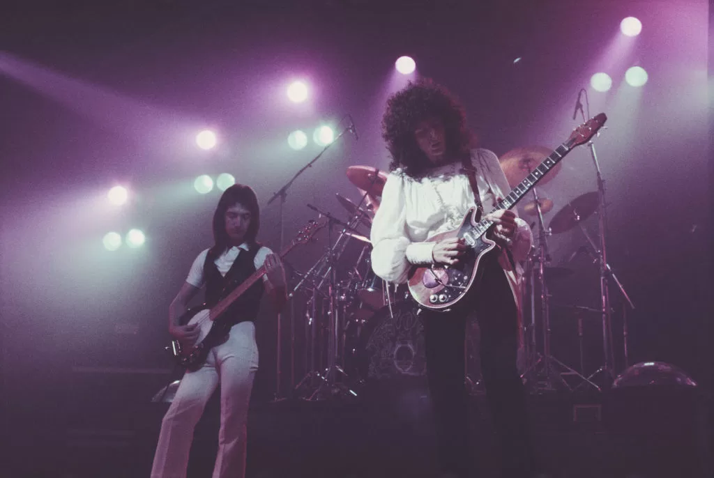 John Deacon y Brian May, 1977 | Getty Images