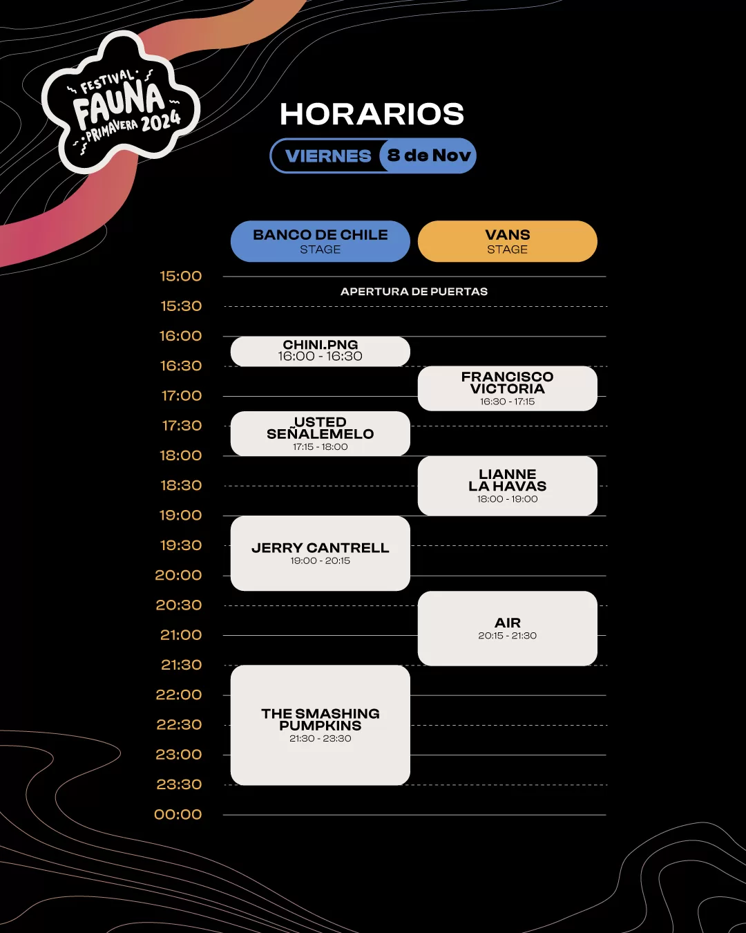 Horarios viernes fauna primavera