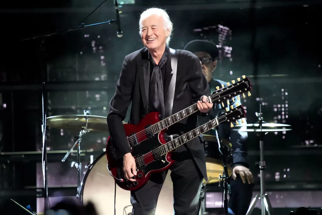 Jimmy Page en la ceremonia del Salón de la Fama del Rock & Roll. Foto: GettyImages. 