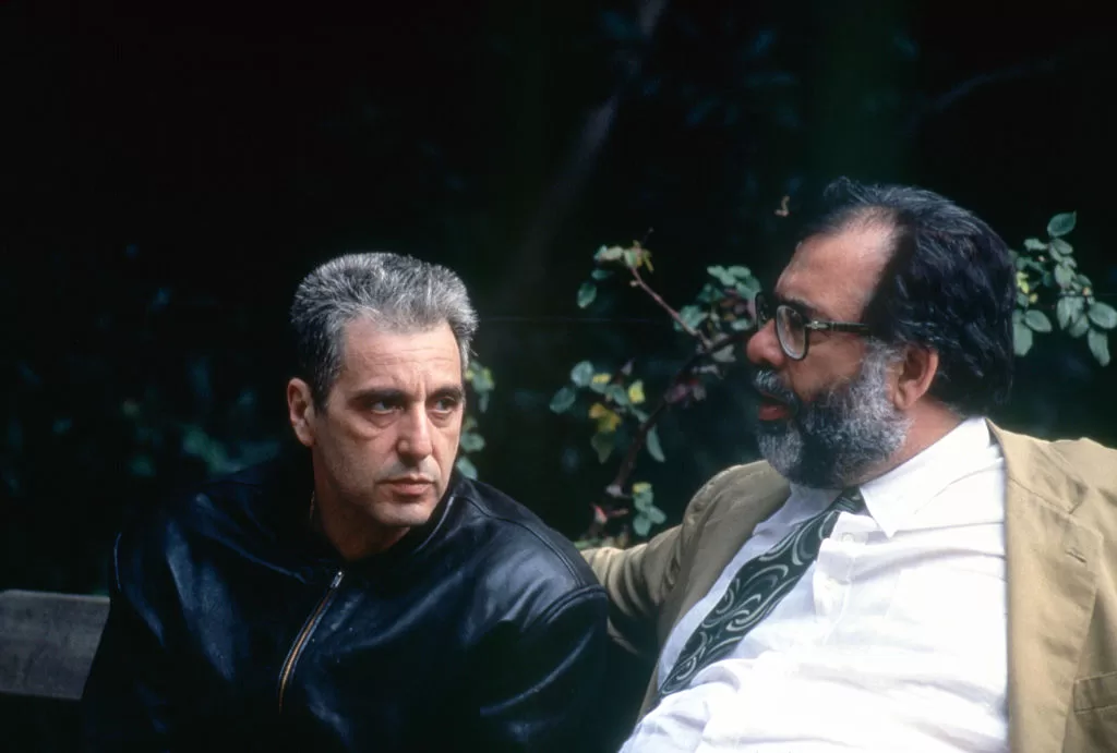 Al Pacino junto al director Francis Ford Coppola en el set de El Padrino III, 1990 | Getty Images