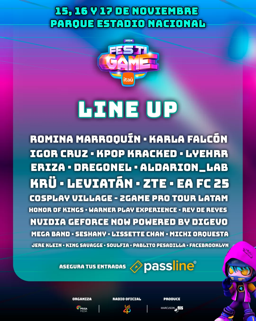 Line up Festigame Itaú 2024