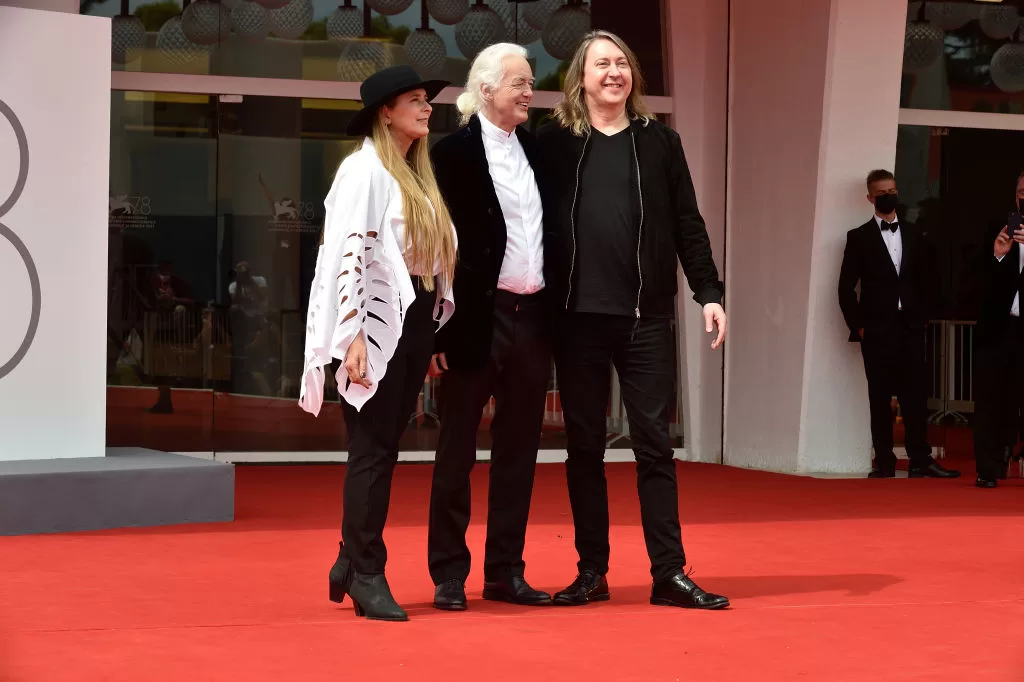 Allison McGourthy, Jimmy Page y Bernard MacMahon, Festival de Venecia, 2021