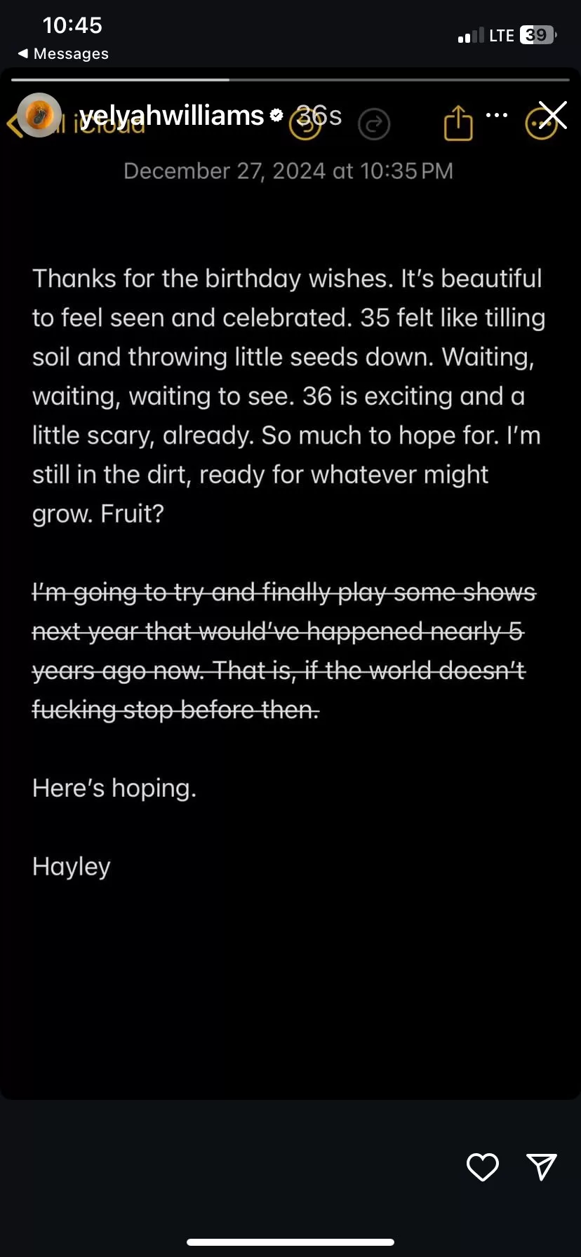 Hayley Williams story