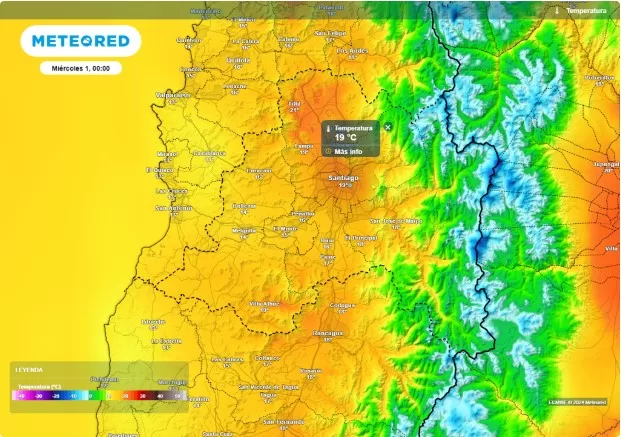 Temperaturas pronosticadas para la zona central en Año Nuevo | Meteored 