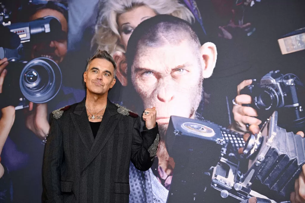 Robbie Williams en la premier de Better Man. Foto: GettyImages.